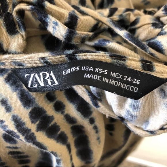 ZARA | Off White / Blue Tie Dye Maxi Dress | XS-S - Picture 8 of 10